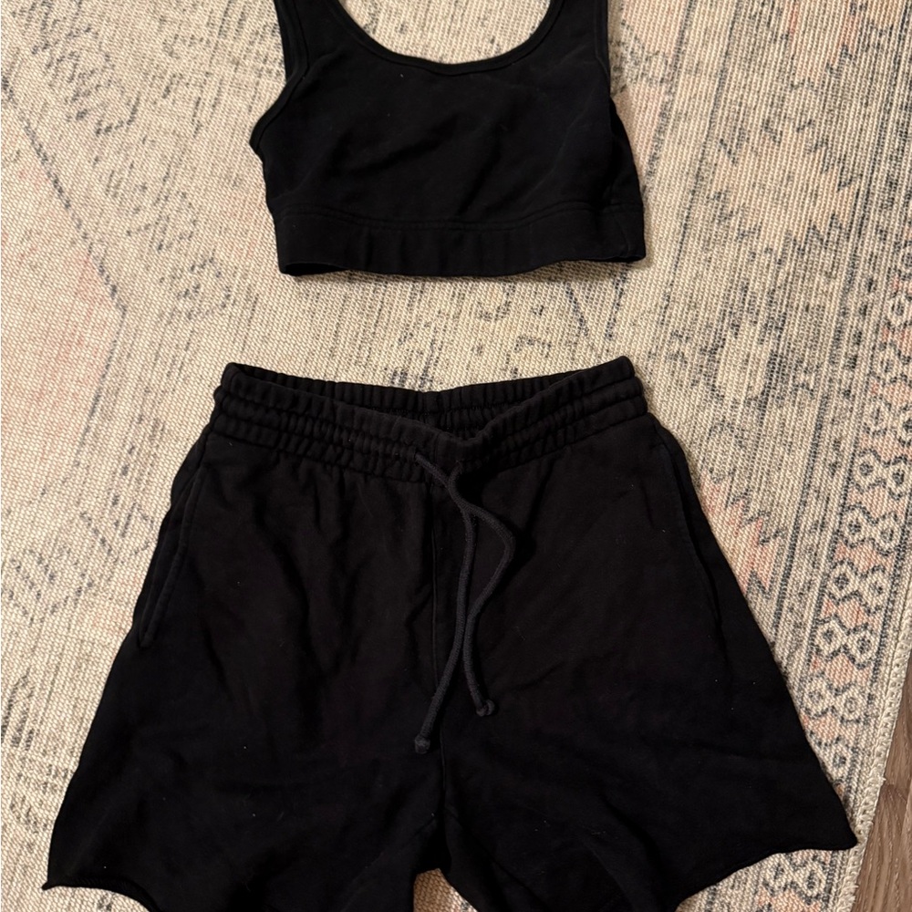 ARITZIA TNA Black Terry Fleece Top
